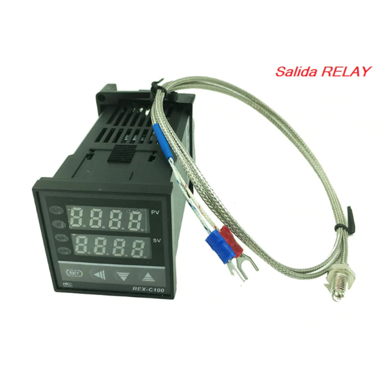 Controlador De Temperatura Pid Rex C100 Salida Relay Pirómetro 400ºc con Termocupla tipo K