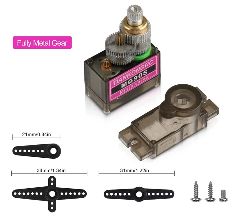 Servomotor Mg90s Piñón Metálico Para Brazo Robótico Robot