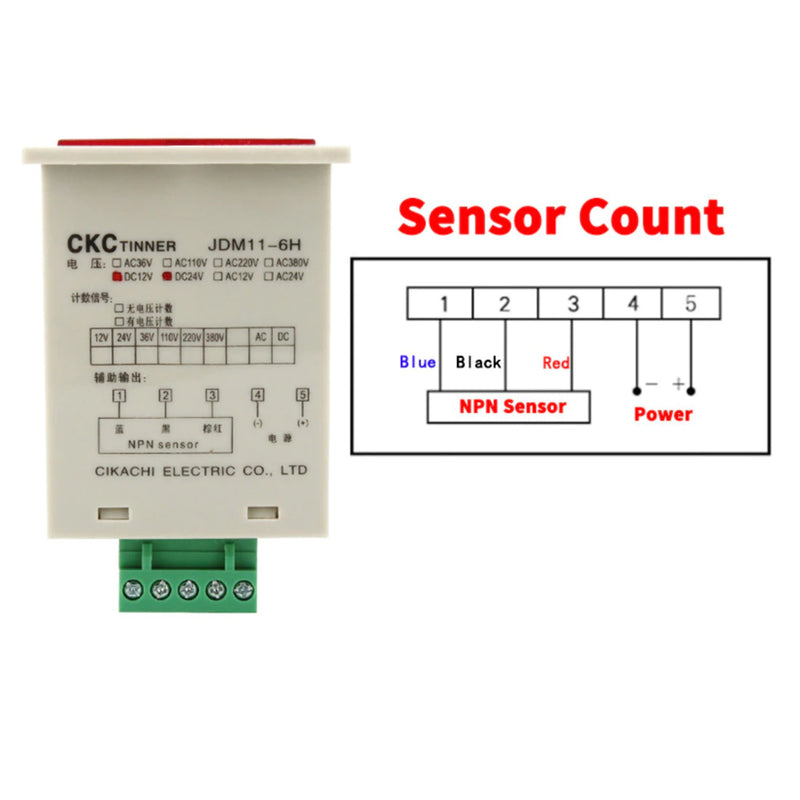 Contador Electrónico Con Sensor 4mm Pantalla 6 Dígitos 110v JDM11-6H