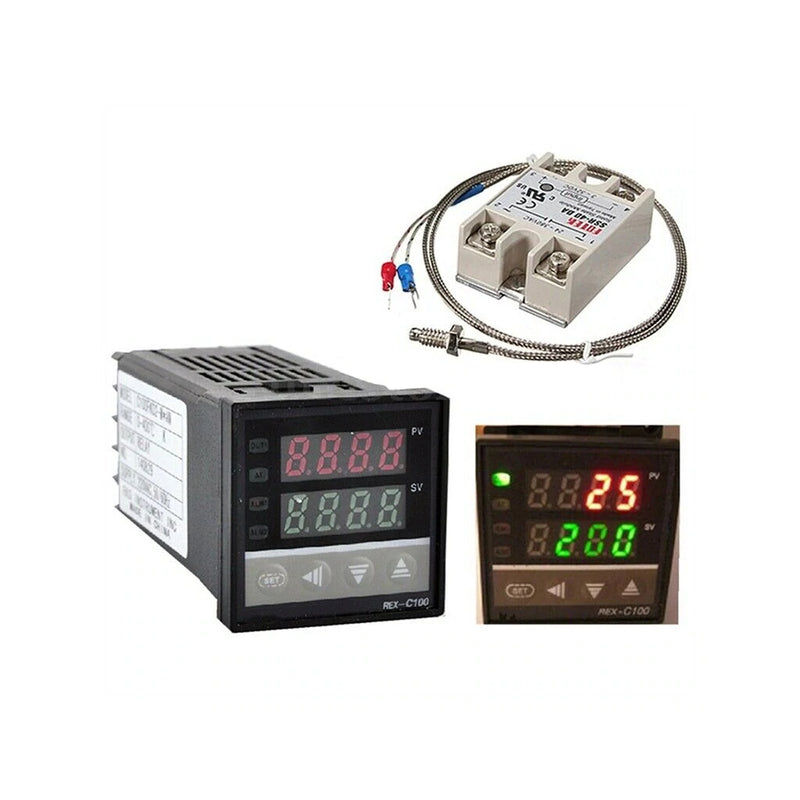 Controlador De Temperatura Pid Rex-c100 +sonda+ssr+disipador