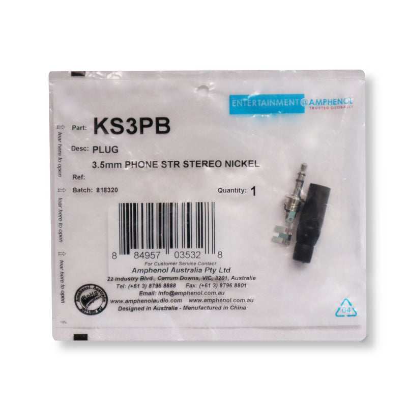 Plug Estéreo 3.5mm Amphenol Ks3pb Metálico para Reparar Audífonos