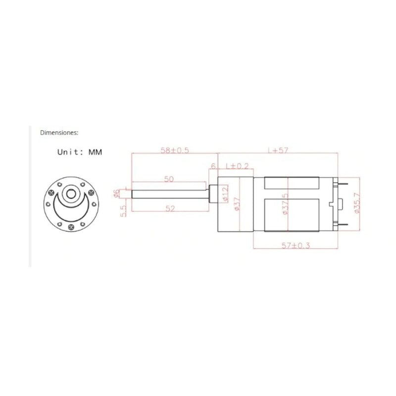 Motorreductor 12v 7rpm Eje De Tornillo Sinfin Tuerca M6 25kg