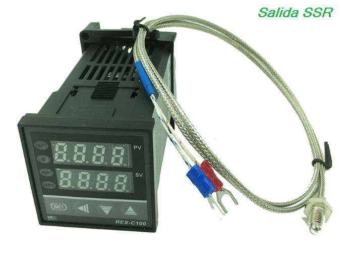 Controlador De Temperatura Pid Rex-c100 Con Sonda Y Ssr Pirometro