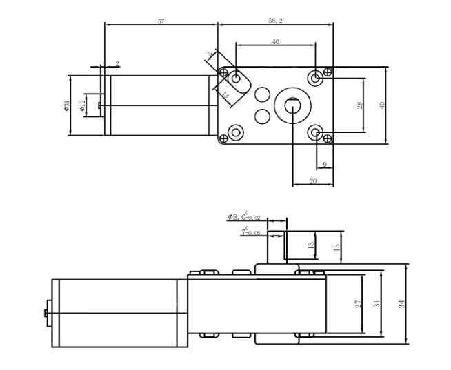 Motorreductor 12v 40rpm 40kg Autobloqueante Motor DC 6.5A