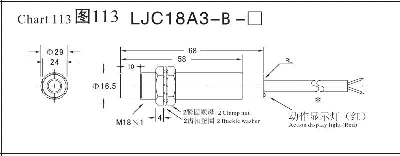 Sensor Capacitivo LJC18A3-B-Z/BX de Proximidad Interruptor 18mm Detector NPN Abierto